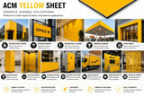 Yellow acm panel 36 x 60 x 1/8 inch — set of 5