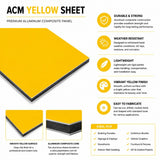 Yellow acm panel 24 x 72 x 1/8 inch — set of 2