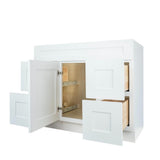 White Shaker vanity sink double kitchen cabinet 48W x 21D x 34.5H