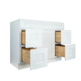 White Shaker vanity sink double kitchen cabinet 48W x 21D x 34.5H