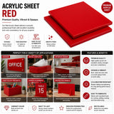 Red acrylic sheet 36 x 36 x 1/8 inch — set of 5