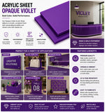 Purple acrylic sheet 12 x 60 x 1/8 inch — set of 5