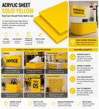 Yellow acrylic sheet 12 x 72 x 1/8 inch — set of 2