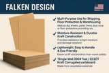 Set of 100 Kraft brown corrugated cardboard sheets 48 x 48 x 3/16 inch with corrugated profile