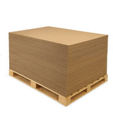 Set of 5 Kraft brown corrugated cardboard sheets 48 x 96 x 3/16 inch with corrugated profile