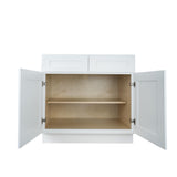 White Shaker base kitchen cabinet 30W x 24D x 34.5H