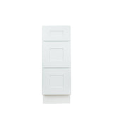 White Shaker 3-drawer vanity base kitchen cabinet 21W x 24D x 34.5H