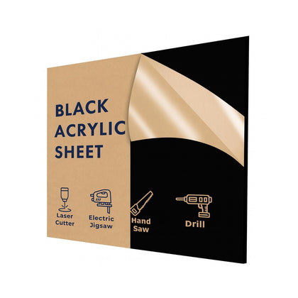 Black acrylic sheet 12 x 72 x 1/4 inch