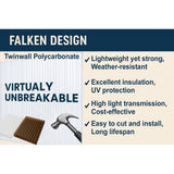 Clear twinwall polycarbonate panel 12 x 72 x 3/8 inch with twinwall construction — set of 5