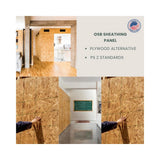Set of 4 Wood-Tone osb sheathing 24 x 48 x 7/16 inch
