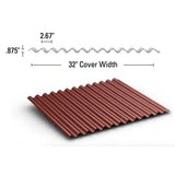 Falken Design Galvalume Plus Corrugated Metal Roof Panel 34" x 96" x 7/8" - 26 GA - Long-Lasting Outdoor — set of 7