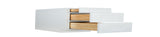 White Shaker 3-drawer vanity base kitchen cabinet 24W x 24D x 34.5H